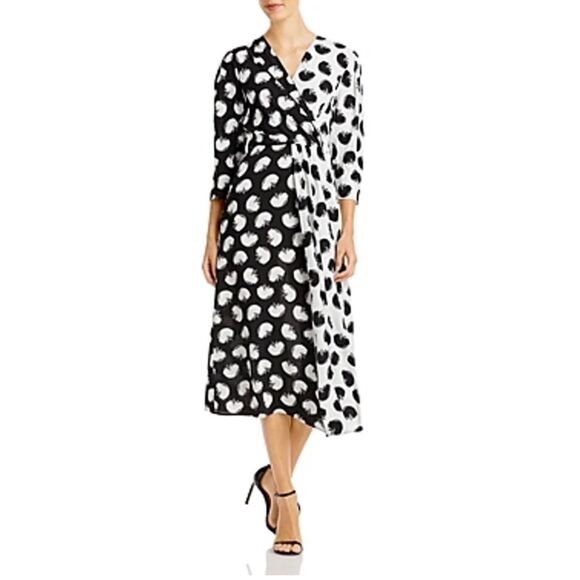 BOSS Danotta Reverse Print Dress in black and white size 6 - Picture 1 of 10
